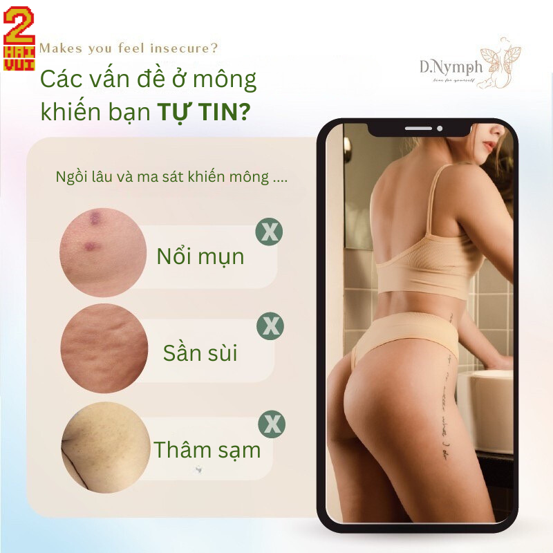 MẶT NẠ DƯỠNG ẨM TRỊ THÂM DÀNH CHO MÔNG D.NYMPH 100ML