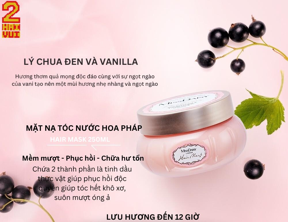 MẶT NẠ TÓC NƯỚC HOA PHÁP MISSDAISY - DƯA VÀNG ROMA & HOA DẠ HỢP 250ML - Haivui